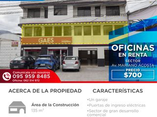Foto 1 de Se Renta Oficina en Ibarra Av. Mariano Acosta