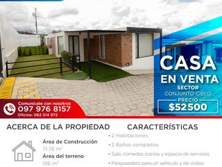 Foto 1 de DE VENTA CASA EN CONJUNTO CIELO