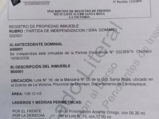 Foto 4 de VENTA DE CASA EN PROLONGACIÓN ANTENOR ORREGO DE CHICLAYO