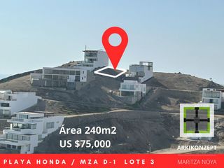 Foto 2 de LOTE DE PLAYA 240M2  PLAYA LA HONDA (NEGOCIABLE)