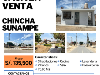 CASA EN VENTA - SUNAMPE CHINCHA