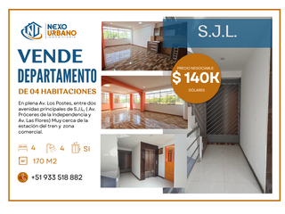 Foto 1 de VENTA DE DEPARTAMENTO 4 HABITACIONES EN SJL