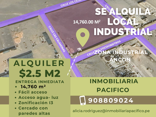 Foto 1 de Alquiler de local  industrial cerca al Puerto de Chancay  para operador logístico