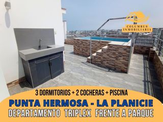 Foto 1 de Punta Hermosa - TRIPLEX PENTHOUSE Frente a Parque de 3dorm + 2cocheras + Piscina + 3balcones
