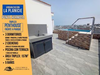 Foto 1 de Punta Hermosa - TRIPLEX PENTHOUSE Frente a Parque de 3dorm + 2cocheras + Piscina + 3balcones