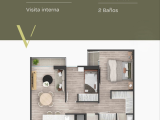 1-rumslägenhet, 61 m²