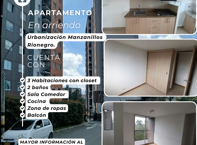 Apartamento en arriendo en Rionegro