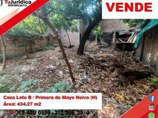 VENDE CASA LOTE - B. PRIMERA DE MAYO / SOBRE VIA PRINCIPAL - NEIVA (H)