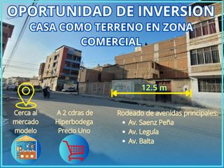 VENTA DE CASA COMERCIAL A PRECIO DE TERRENO A METROS DE AV. SAENZ PEÑA