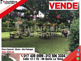 SE VENDE ESPECTACULAR CASA CAMPESTRE - RIVERA (HUILA  COL)