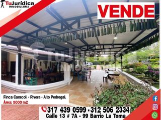 SE VENDE ESPECTACULAR CASA CAMPESTRE - RIVERA (HUILA  COL)