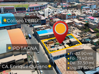 Se VENDE TERRENO ubicado en el centro de Tacna, en Calle Enrique Quijano, frente al IPD Tacna