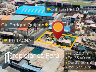Se VENDE TERRENO ubicado en el centro de Tacna, en Calle Enrique Quijano, frente al IPD Tacna