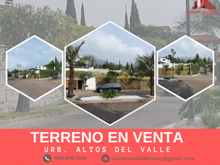 Venta de Terreno  en sector Cumbayá - Quito, Urbanización Altos del Valle
