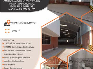 AMPLIO ALMACÈN EN AVENIDA PRINCIPAL VARIANTE DE UCHUMAYO  IDEAL EMPRESAS