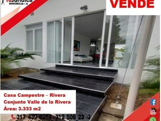 VENDE ESPECTACULAR CASA CAMPESTRE 1PISO EN RIVERA (HUILA-COL)