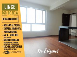 Lince FRANCISCO de ZELA - Departamento de 2 Dorm + Cocina Equipada (DE ESTRENO! y Entrega Inmediata)