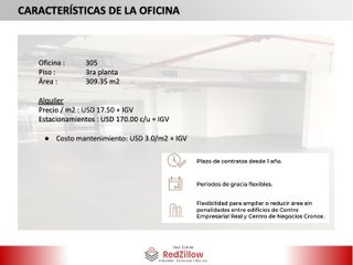 Alquiler de Oficina 309 m² (Implementada) - Surco