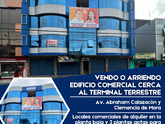 Se vende o se arrienda edificio comercial cerca al terminal terrestre de Santo Domingo