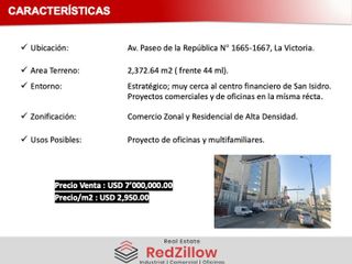 TERRENO 2,372M2 (RESIDENCIAL-COMERCIAL) - BALCONCILLO, LA VICTORIA