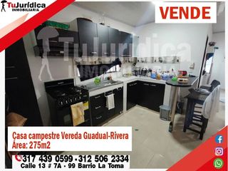 SE VENDE HERMOSA CASA CAMPESTRE - VEREDA GUADUAL RIVERA (HUILA -COL)