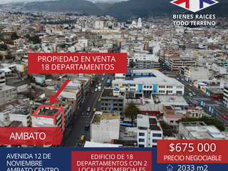 Foto 2 de EDIFICIO DE VENTA AMBATO-TUNGURAHUA - 18 DEPARTAMENTOS 2 LOCALES