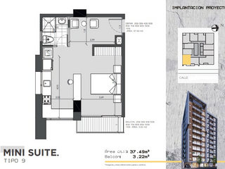 209 Bellavista Ubicación, estilo y Confort. Mini Suite 37,49 metros más balcón 3,22 metros. A estrenar