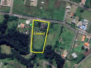 Vendo terreno 7.650M2, Casa en obra gris, sector Betania, Alangasi, Valle De Los Chillos