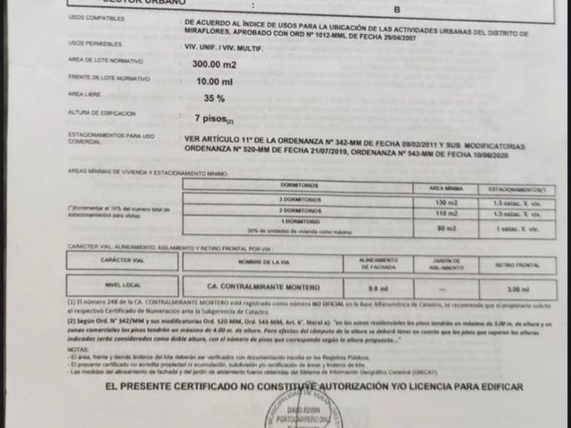 Venta de Terreno en Miraflores, 2’400,000, Contralmirante Montero, 963 m²